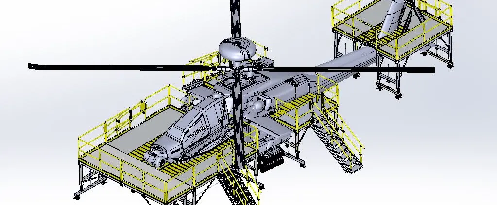 Helicopter with surrounding platforms