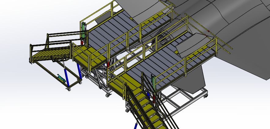 Industrial scaffolding system for aircraft