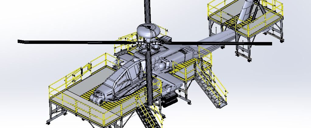 Helicopter with surrounding platforms
