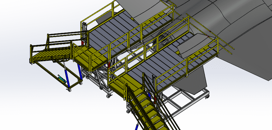 Industrial scaffolding system for aircraft