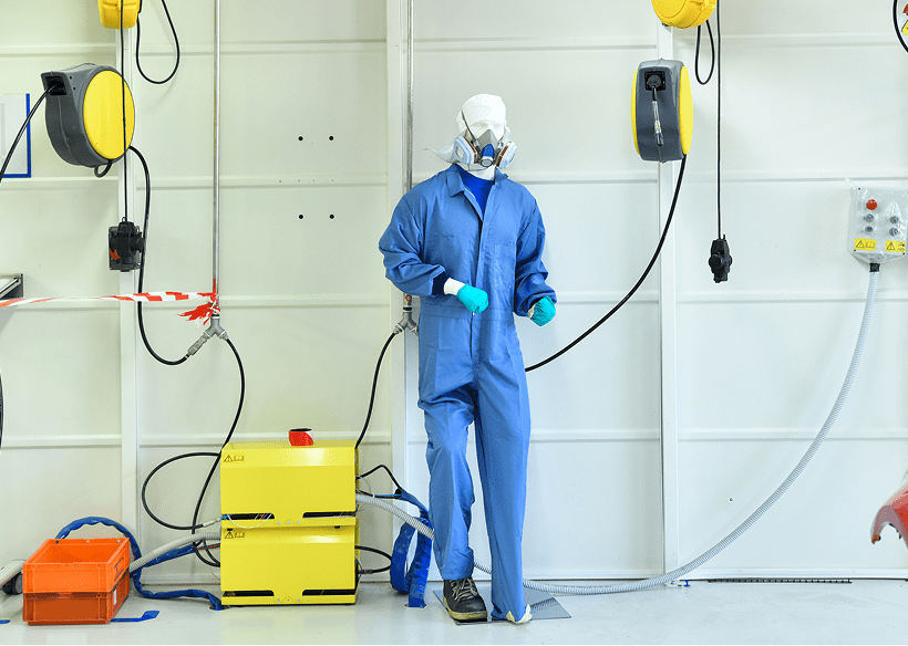 Safety equipment in a workshop environment