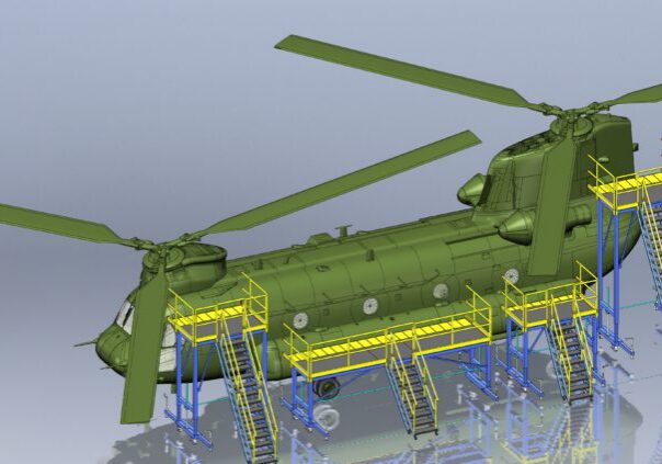 3D rendering of military helicopter