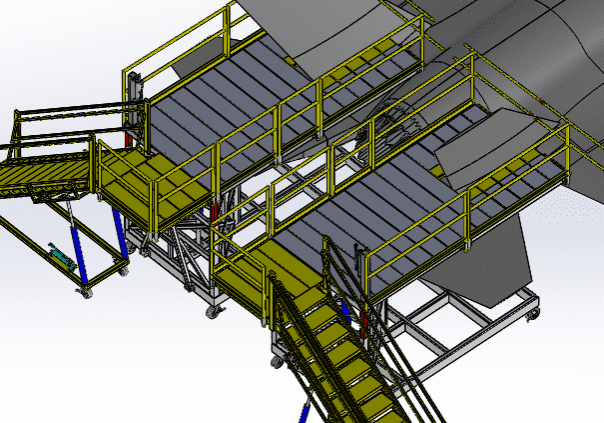 Industrial scaffolding system for aircraft